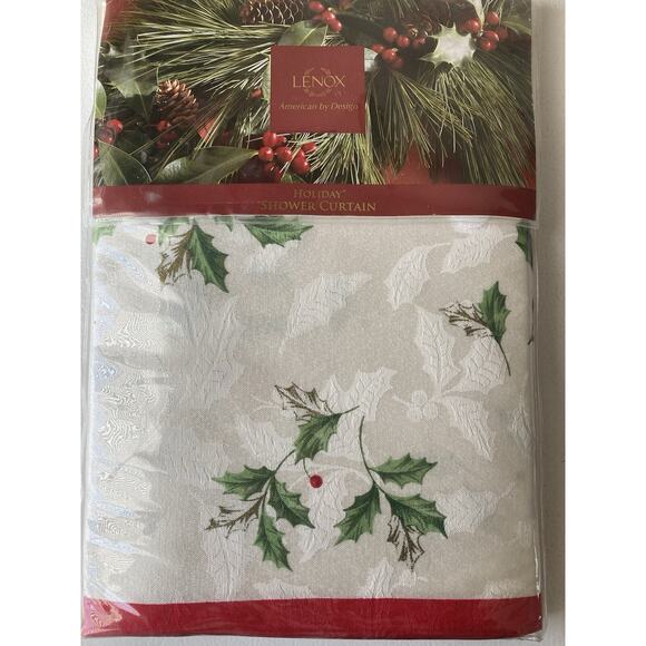 New Lenox Festive Holiday Shower Curtain 72X70 - Picture 1 of 4